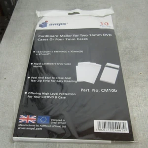 10 x DVD rigid Cardboard Mailer Sleeves with Peel and Seal CM10B - Picture 1 of 5