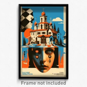 Griechisches Filmposter - Schönes Kathaus (Griechenland psychedelische Kunst Retro Filmdruck) - Bild 1 von 1