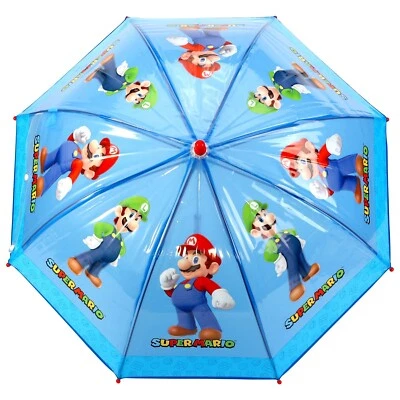 Kids Boys Super Mario Dome Umbrella Luigi Mario