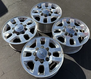 18" CHEVROLET SILVERADO 2500 3500 LTZ POLISHED OEM FACTORY STOCK WHEELS RIMS #58 - Picture 1 of 16