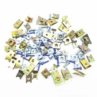 100Pcs Fastener Screw U Type Gasket Clip For Car Door Panel Fender Side Skirt - Image 1 of 4