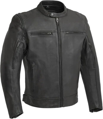 NUEVA Chaqueta First Mfg Top Performer Cuero Motociclista Bolsillos Armadura EE. UU. Foto 1 de 4