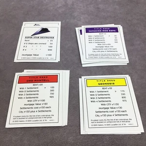 2005 Monopoly Star Wars Saga Edition Replacement Title Deeds Game Part - Picture 1 of 3