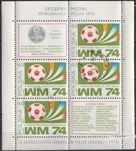 POLAND - STAMPS - FOOTBALL WORLD CUP 1974 - MINI SHEET - MUST HAVE - 4333 - Picture 1 of 1