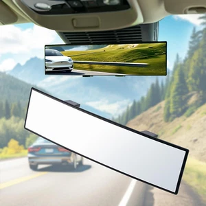 11.81 Universal Panoramic Rear View Mirror,Interior Clip-On Wide Angle,Convex Re - Picture 1 of 6