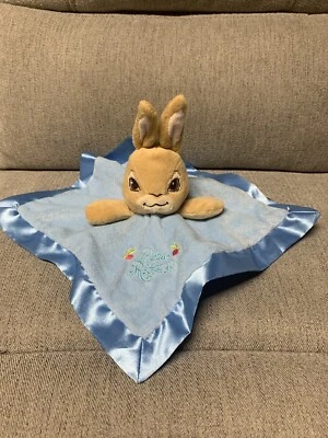Beatrix Potter Peter Rabbit Good Little Bunny 蓝色 Lovey 安全毯 长毛绒 — 第 1/4 张图片