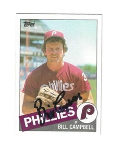 Signed  BILL CAMPBELL Philadelphia Phillies 1985 TOPPS card #209 wCOA - Picture 1 of 1