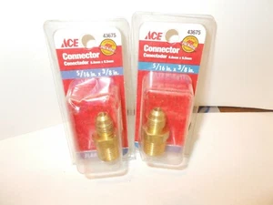 2003  2  Pack  Ace #43675  5/16"  FLARE  X  3/8"  MALE  CONNECTOR   NOS - Picture 1 of 6