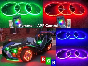 Polaris Slingshots 15.5"DOUBLE ROW Bluetooth +Remote RGB Color LED Wheel Lights - Picture 1 of 13