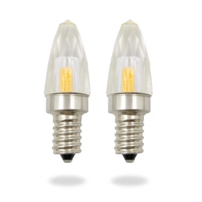 E14 K9 LED Crystal Light Bulb 3W 110~120V  Clear Candle Light Warm White - Image 1 of 4
