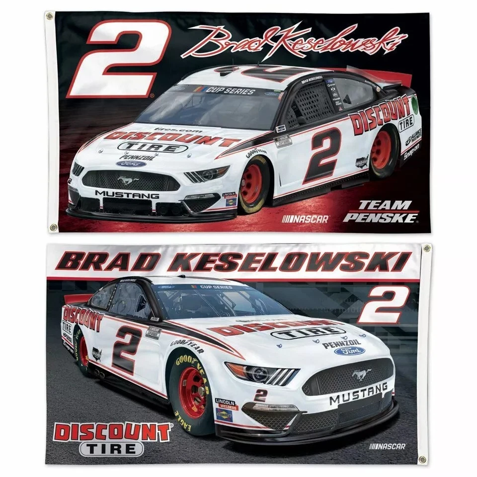 Brad Keselowski #2 Discount Tire Nascar Double-Sided 3x5 Flag Free shipping - Изображение 1 из 1