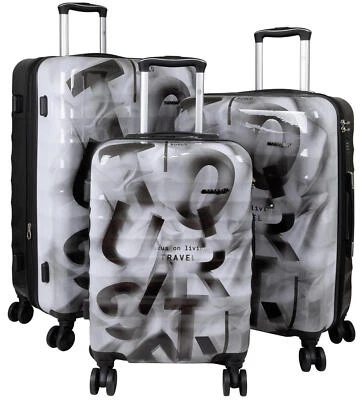 Polycarbonat-ABS Hartschale Reise Koffer Einzeln Set Gepäck Revona Schwarz Grau - Bild 1 von 4