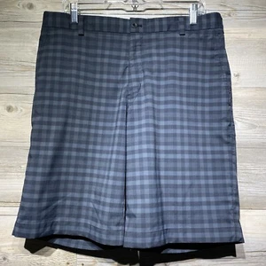 Nike Golf Dri-Fit Shorts Men’s 34 (10.5” Inseam) Gray Black Plaid Performance - Picture 1 of 9