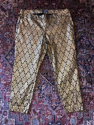 Usados en Excelente Condición Pantalones Para Mujer Azul Marino Talla Media Pixie Talla 18 Estampado Lámina Dorada Fiesta Vacaciones Foto 1 de 4