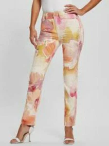 NWT $298 GUESS GIRLY SEQUIN METRO FLOWER SKINNY JEANS WAIST 25 - Picture 1 of 13