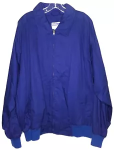 Vintage Reebok Jacket Mens L Full Zip Lined Blue Cotton Pockets Bomber Golf - Picture 1 of 12