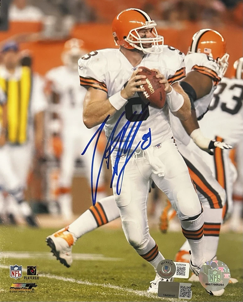 TRENT DILFER SIGNED BALTIMORE RAVENS 8X10 PHOTO BAS BECKETT COA CLEVELAND BROWNS - Image 1 of 1