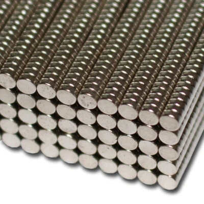 10 FLACHE NEODYM SCHEIBEN MAGNETE D2,5x1 mm NdFeB N52 STARK 170 G MODELLBAU RUND - Bild 1 von 2