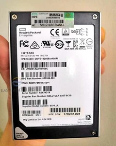 1.92TB SSD HPE 2.5 12Gbs SAS DDYE1920S5xnNMRI SXHLLL 3P01 778252-001 850334-003 - Picture 1 of 6