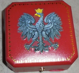 Real Polonia Águila Polo Polaco Reino Caballero Rey Medalla Moneda Insignia Caja Estuche UE - Imagen 1 de 3
