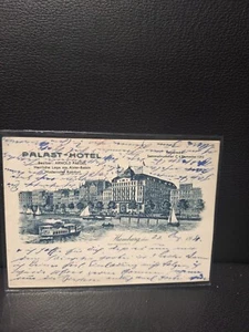 postkarte palast-hotel hamburg 1931 am alster bassin - Bild 1 von 2