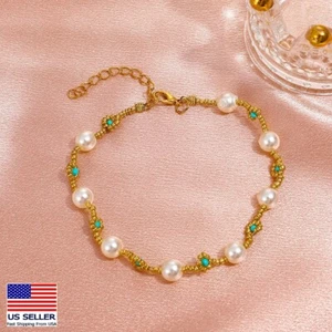 Fashion Women Jewelry Retro Creative Daisy Flowers Pearls Boho Bracelet 1114 - Picture 1 of 4