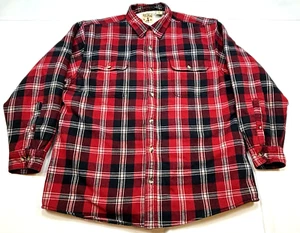 Red Head Flannel Shacket Men's XL Sherpa Lined Red Gray Lumberjack Plaid Jacket - Picture 1 of 12