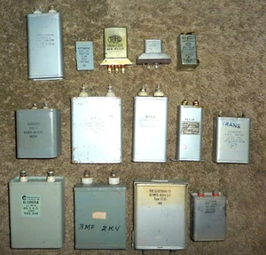 Box Lot Oil Filled Can Capacitors Tobe Sangamo CDE Etc. - Picture 1 of 7