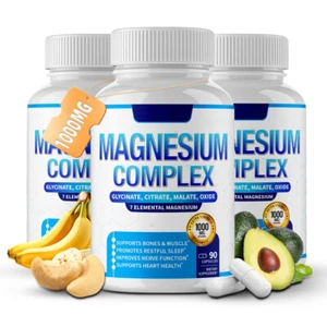 3x Magnesium Komplex 7 Elementare Magnesium Nahrungsergänzung 1000mg gentechnikfrei 90 Kapseln - Bild 1 von 19