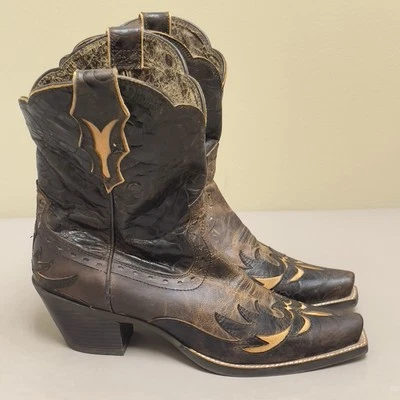 Ariat Dahlia Western Boots Women 9 B Brown Distressed Leather Wingtip Cowgirl - Image 1 of 4