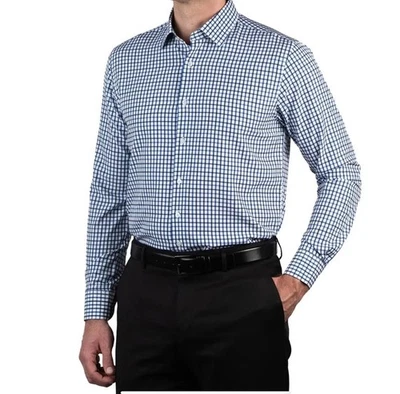 Nautica Men's Performance Slim Fit Blue Dress Shirt - Size XXL 18-18.5 (34/35) - Image 1 of 4