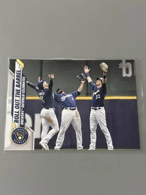 Cartão CL Brewers 2020 Topps Series 2 #611 Roll Out the Barrel (Yelich/Braun/Cain) - Imagem 1 de 2