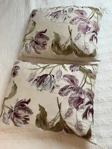 Laura Ashley Gosford Plum Embroidered Faux Silk Cushion Pair X 2 Covers - Picture 1 of 9