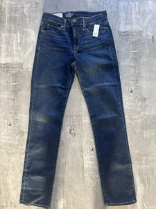 Pantalones de mezclilla GAP para mujer 28 Reg clásicos rectos tiro medio lavado oscuro elásticos nuevos con etiquetas - Imagen 1 de 8