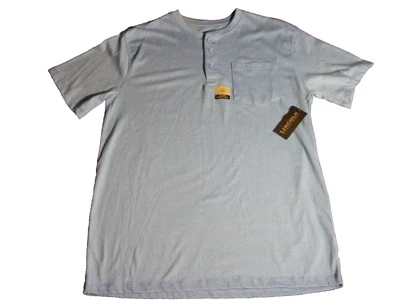 Lincoln Outfitters Shirt Mens Medium sky blue Short Sleeve henley pocket NWT New - Image 1 of 4