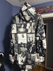 Individuell vollständig gefüttert Full Zip 3D Grafik Tupac 2Pac Shakur Album Cover Hoodie XL - Bild 1 von 8