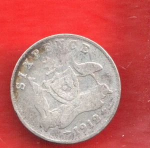 AUSTRALIA SEIS PENIQUES PLATA 1912 - Imagen 1 de 2