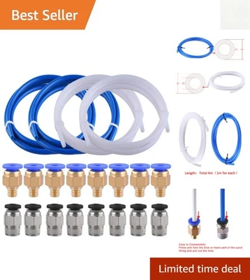 Kit de tubos y conectores de PTFE de 4 mm para mejorar el rendimiento de la impresora 3D Foto 1 de 4