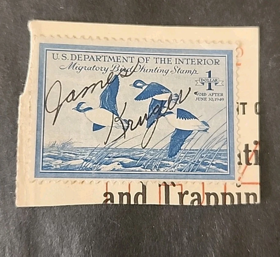 Rjkstamps U.S. Scott #RW15 Federal Duck Stamp Buffleheads 1948  Used on Paper - Image 1 of 1