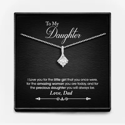 Collar de plata regalo hija - papá "siempre te amaré" para su cumpleaños Foto 1 de 4