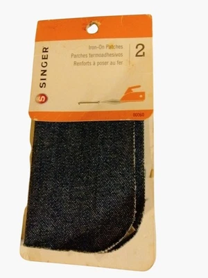 Singer Iron On Patches 2 Pack 5 X 5 Inch Denim Cotton Blue - Image 1 of 4