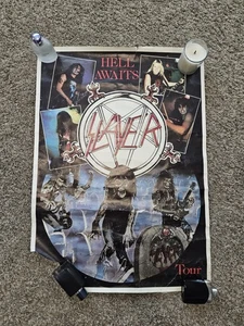 Vintage Slayer 1985 Hell Awaits Tour Band Original Poster Metal - ULTRA RARE - Bild 1 von 9
