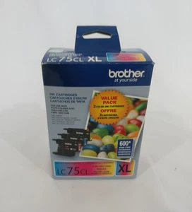 NEW Brother LC75CL XL 3-Pack Ink Cartridges Cyan Magenta Yellow EXP 10/2013 OEM - Picture 1 of 5