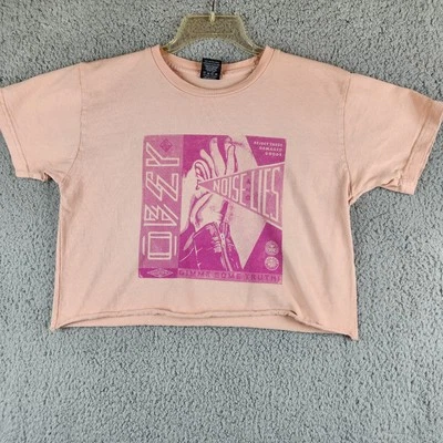 OBEY Graphic T-Shirt Womens Size Medium Cut- Crop Boxy Y2K  - Image 1 of 4