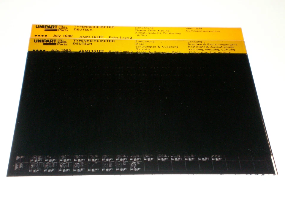 Microfiche Catalogo Ricambi Austin Rover Metro Stand 07/1982 - Immagine 1 di 1