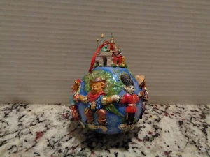 VTG 2002 3-D Christopher Radko Teddies Around The World Ornament Christmas Ball - Picture 1 of 12