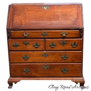 antique walnut chippendale 18th century slant front desk Chester PA 1770 secret - Picture 1 of 24