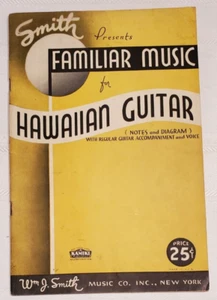 Vintage Sheet Music - Smith Presents Familiar Music for Hawaiian Guitar - 1936 - Picture 1 of 7