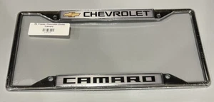 Chevrolet Camaro License Plate Frame Silver Metal Eurosport Daytona NEW - Bild 1 von 3