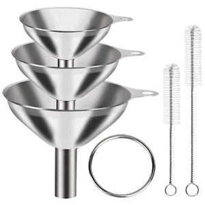 VOPTON 6 Pcs Stainless Steel Mini Funnels for Kitchen use. Large Tiny Small - Picture 1 of 7